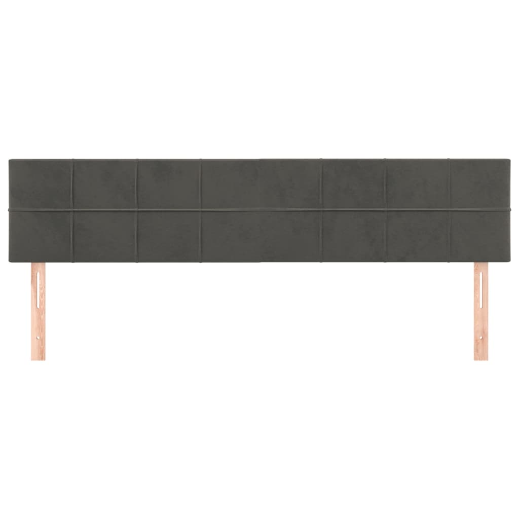 Kopfteile Dunkelgrau 200x5x78/88 cm Samt
