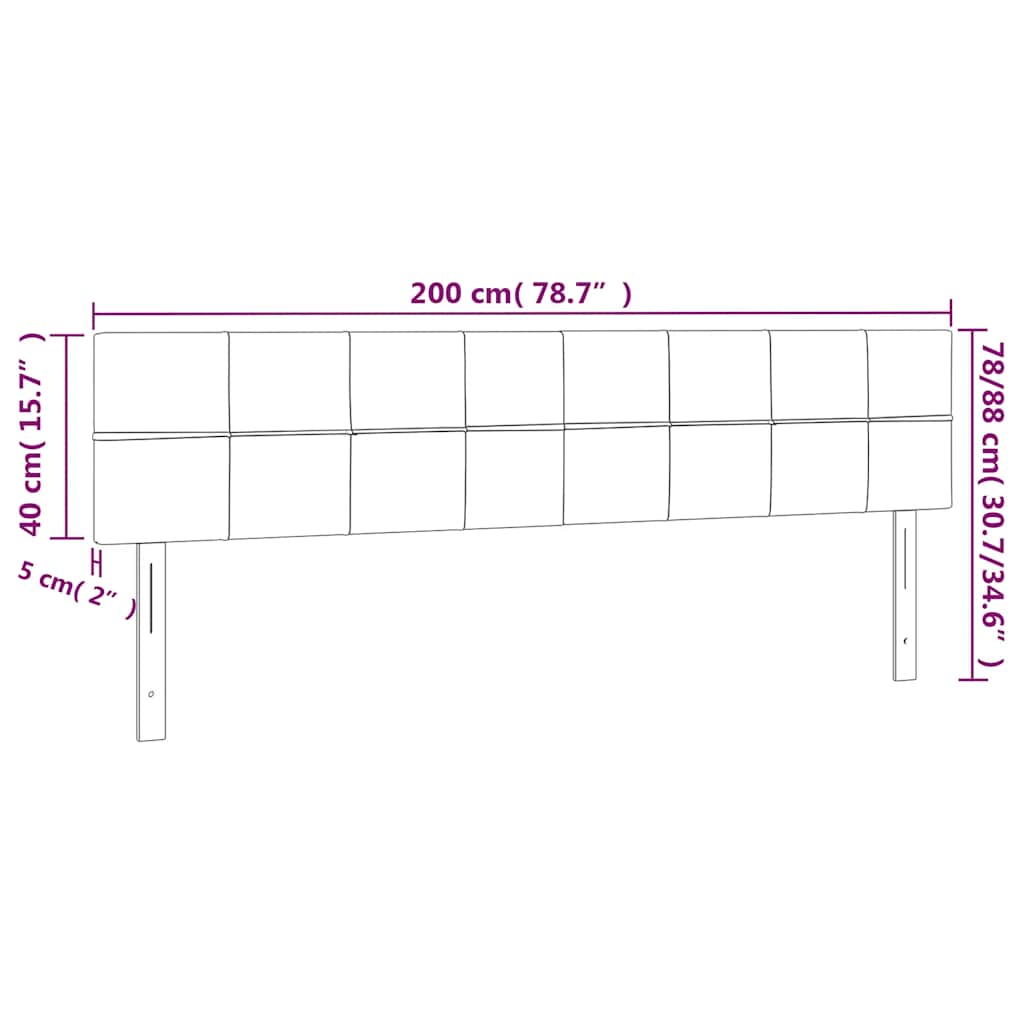 Kopfteile Dunkelgrün 200x5x78/88 cm Samt