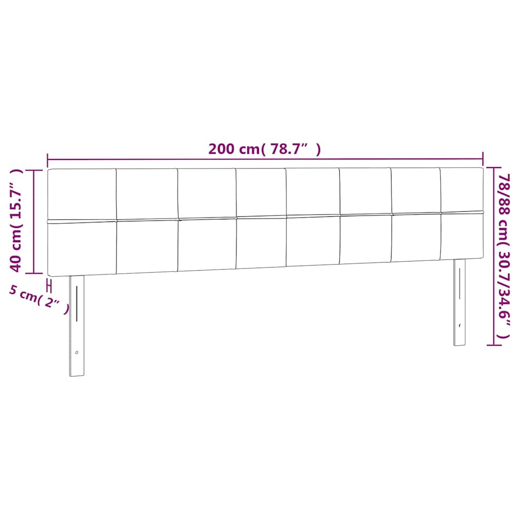 Kopfteile Dunkelblau 200x5x78/88 cm Samt