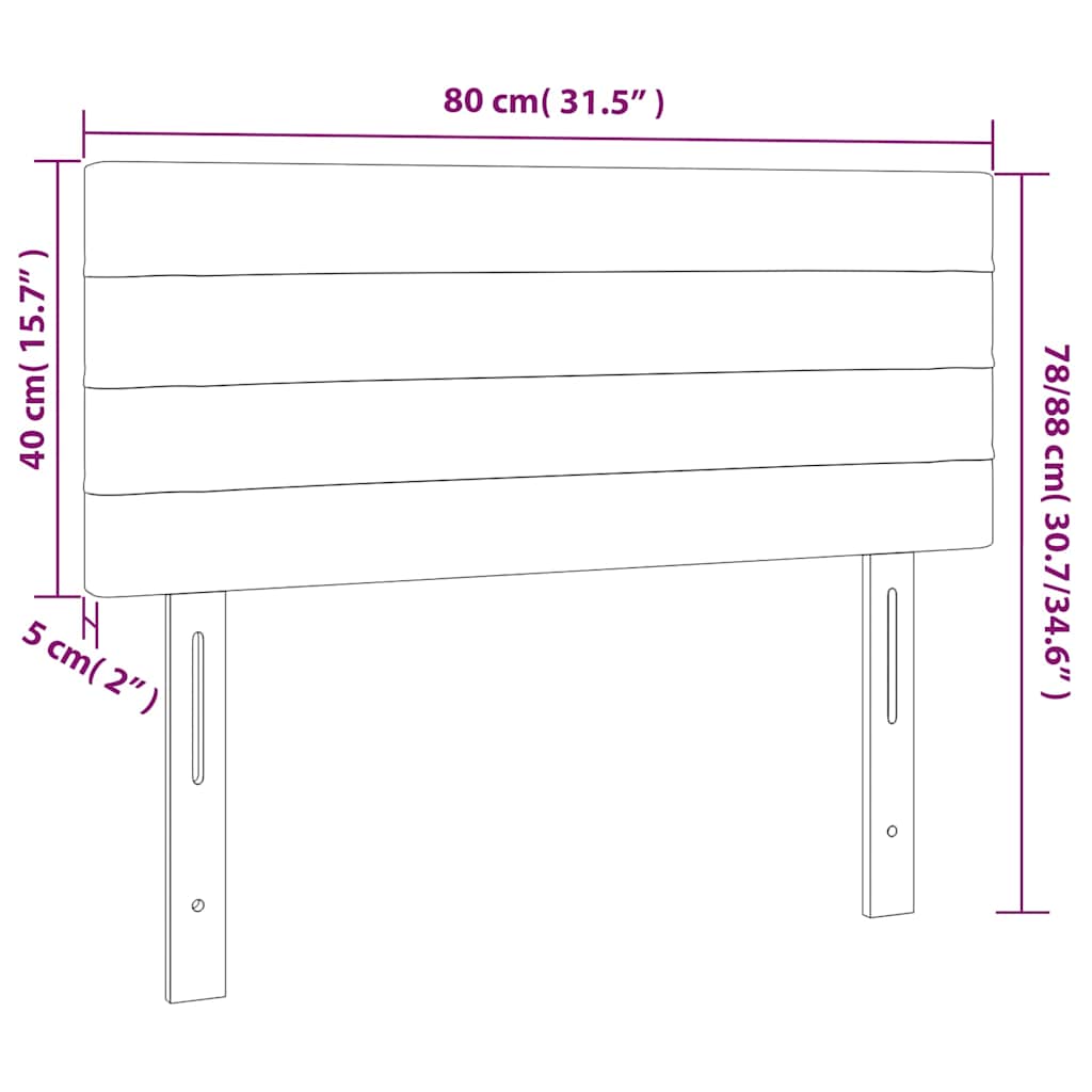 Kopfteil Dunkelblau 80x5x78/88 cm Samt
