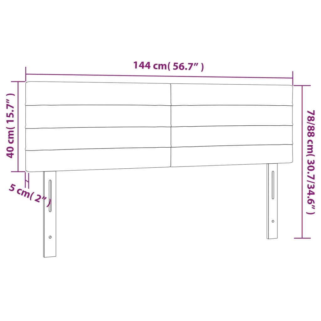 Kopfteile Hellgrau 144x5x78/88 cm Stoff