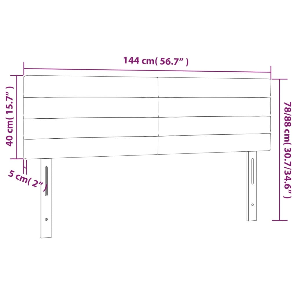 Kopfteile Dunkelbraun 144x5x78/88 cm Stoff