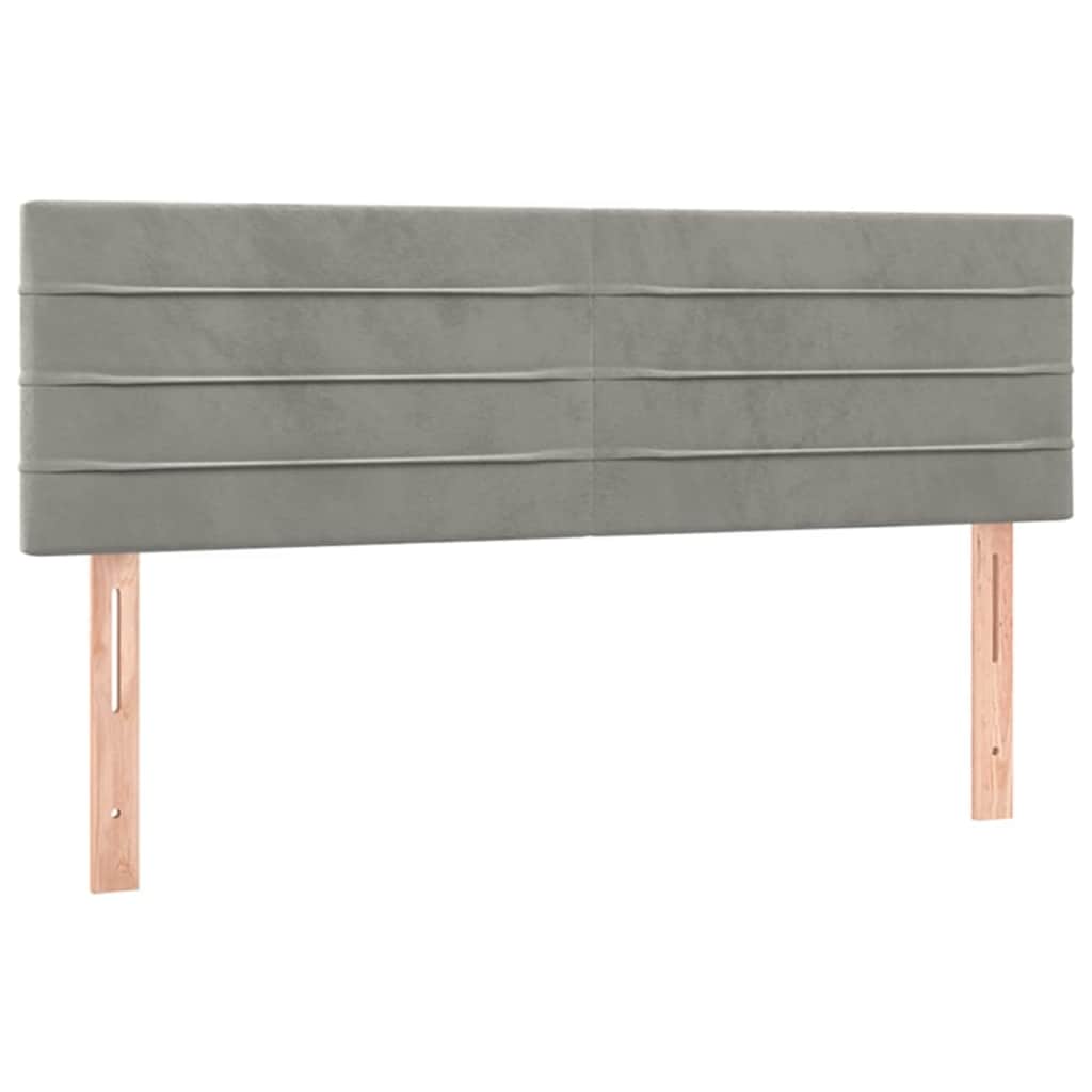 Kopfteile Hellgrau 144x5x78/88 cm Samt
