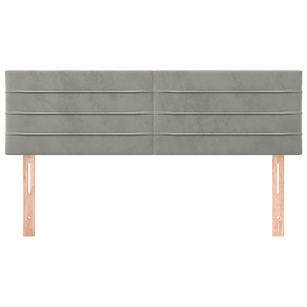 Kopfteile Hellgrau 144x5x78/88 cm Samt