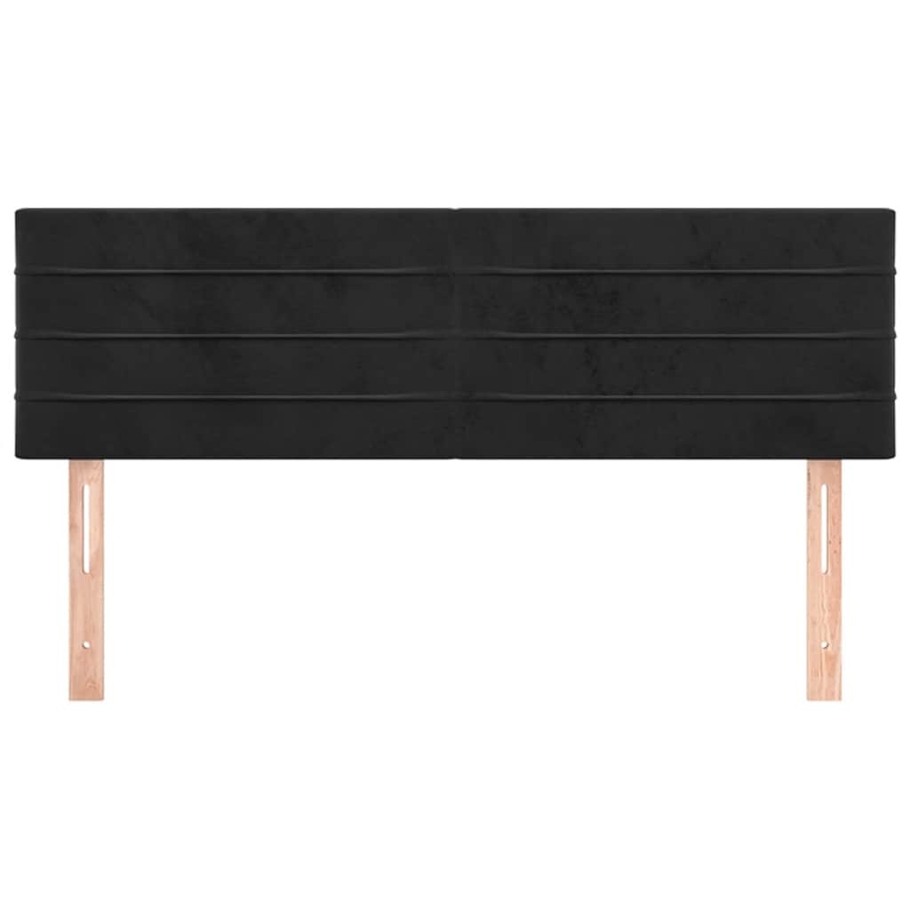 Kopfteile Schwarz 144x5x78/88 cm Samt