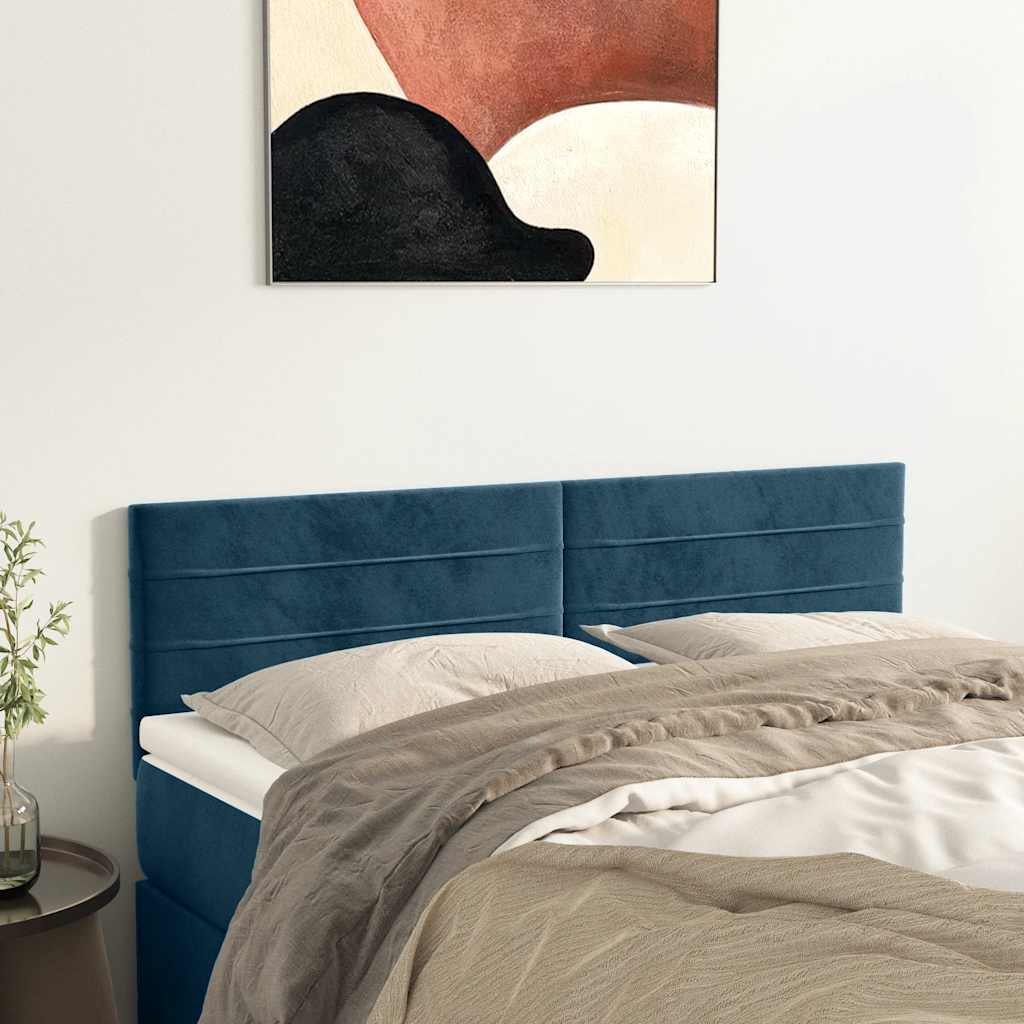 Kopfteile Dunkelblau 144x5x78/88 cm Samt