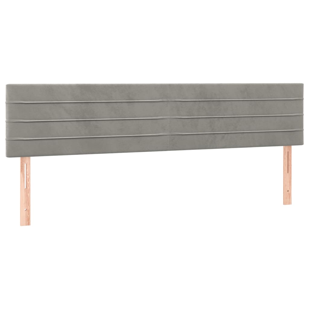 Kopfteile Hellgrau 160x5x78/88 cm Samt