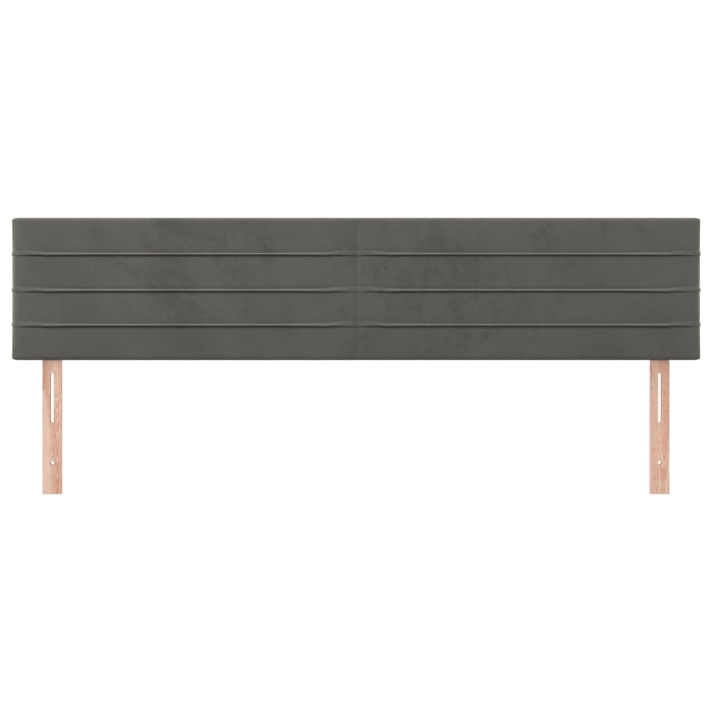 Kopfteile Dunkelgrau 160x5x78/88 cm Samt