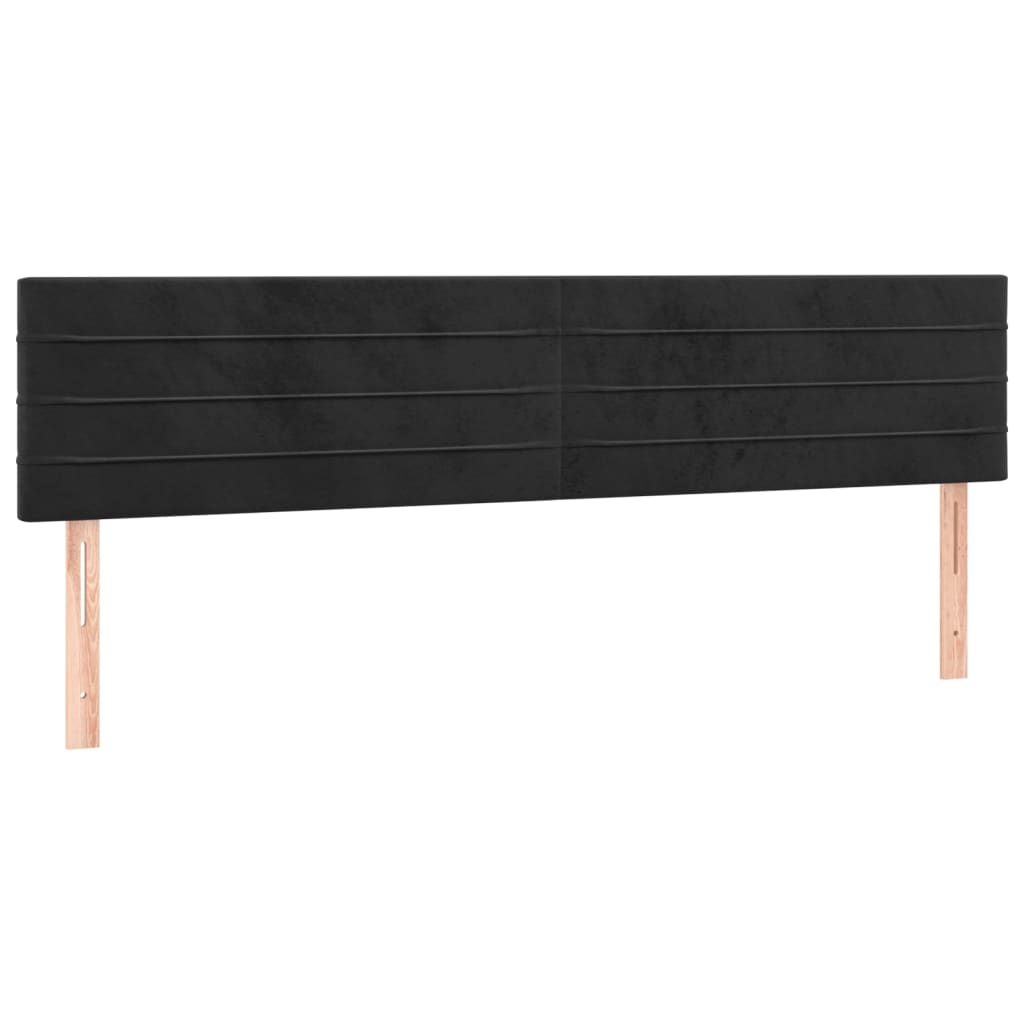 Kopfteile Schwarz 160x5x78/88 cm Samt