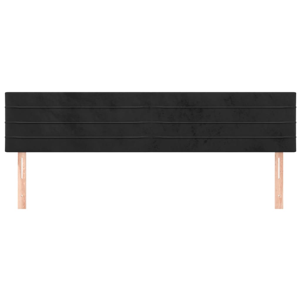 Kopfteile Schwarz 160x5x78/88 cm Samt