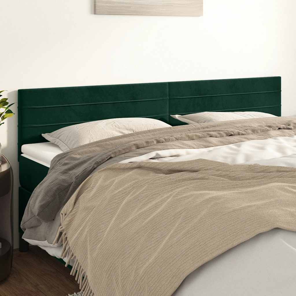 Kopfteile Dunkelgrün 160x5x78/88 cm Samt