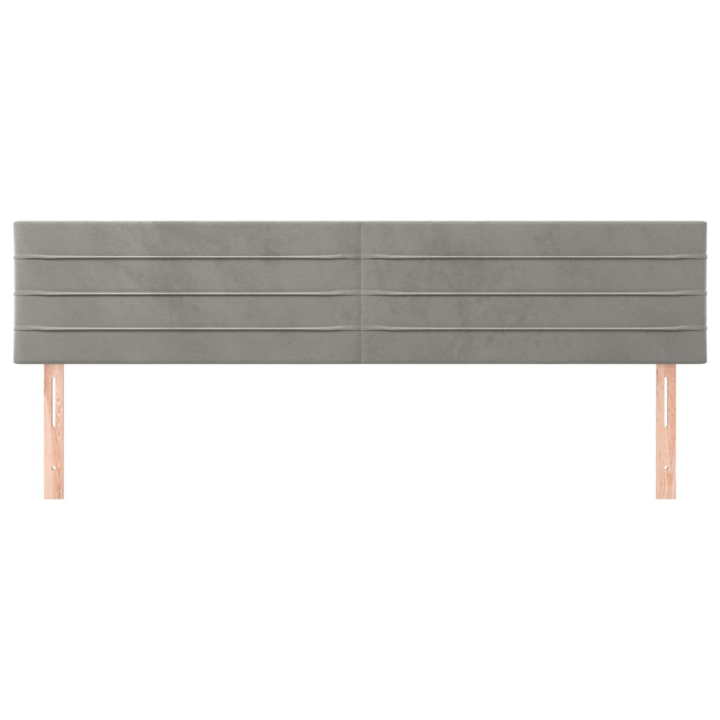 Kopfteile Hellgrau 180x5x78/88 cm Samt