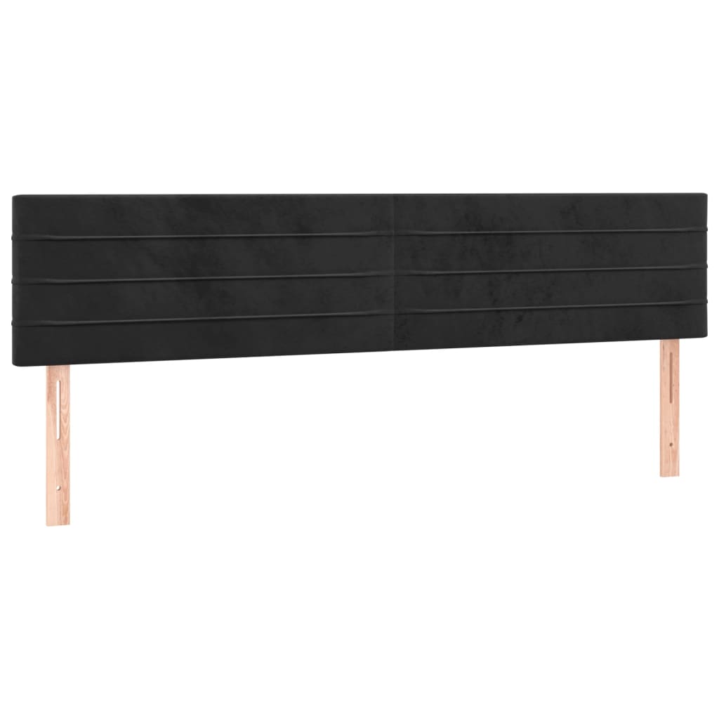 Kopfteile Schwarz 180x5x78/88 cm Samt