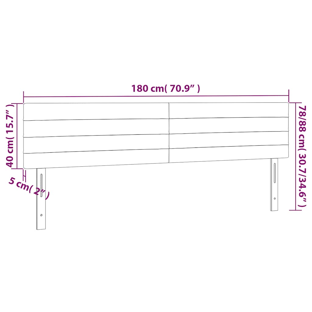 Kopfteile Dunkelblau 180x5x78/88 cm Samt