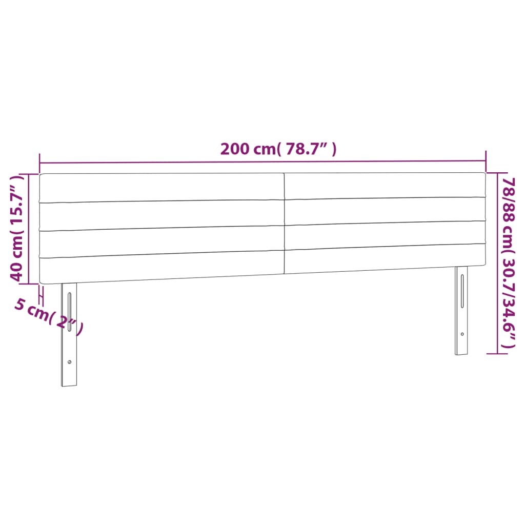Kopfteile Dunkelbraun 200x5x78/88 cm Stoff