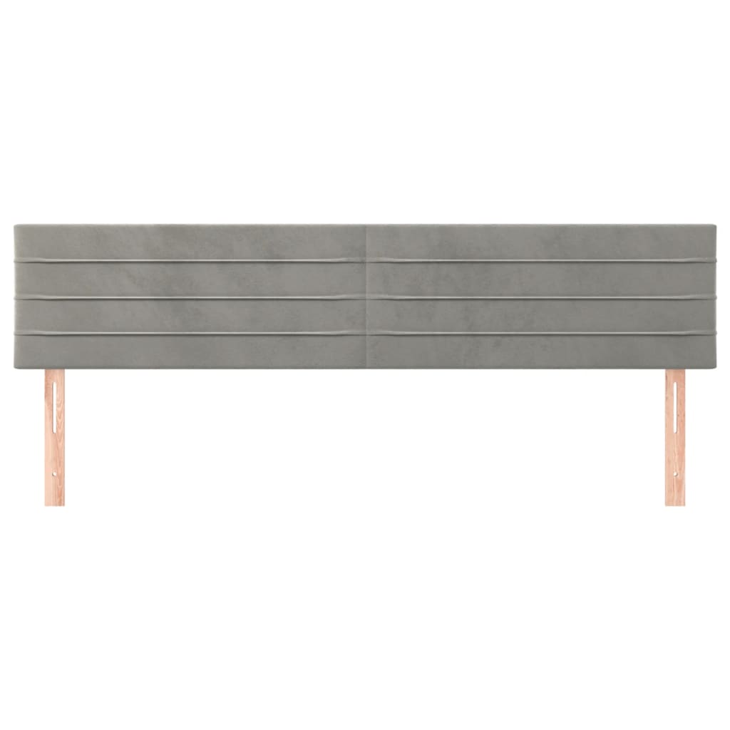 Kopfteile Hellgrau 200x5x78/88 cm Samt