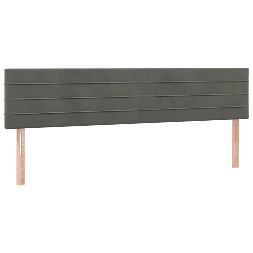 Kopfteile Dunkelgrau 200x5x78/88 cm Samt