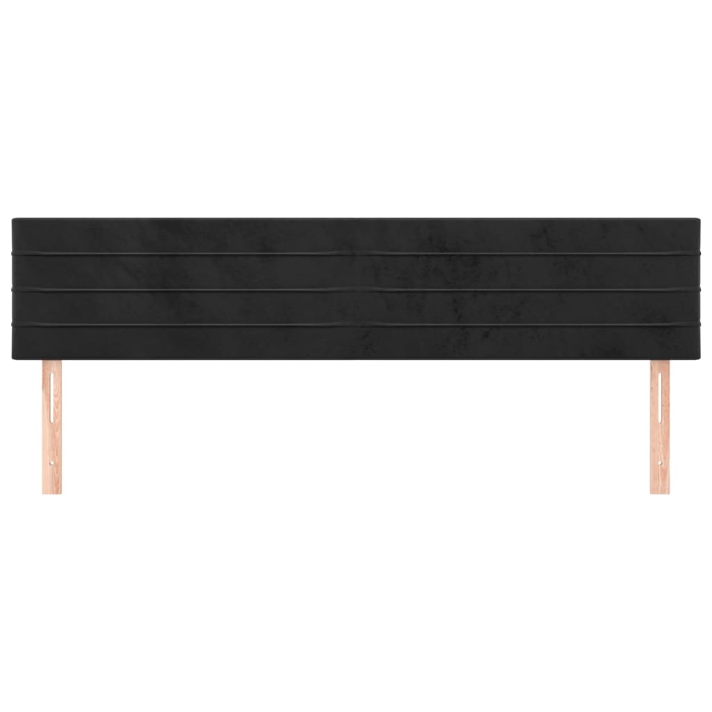 Kopfteile Schwarz 200x5x78/88 cm Samt
