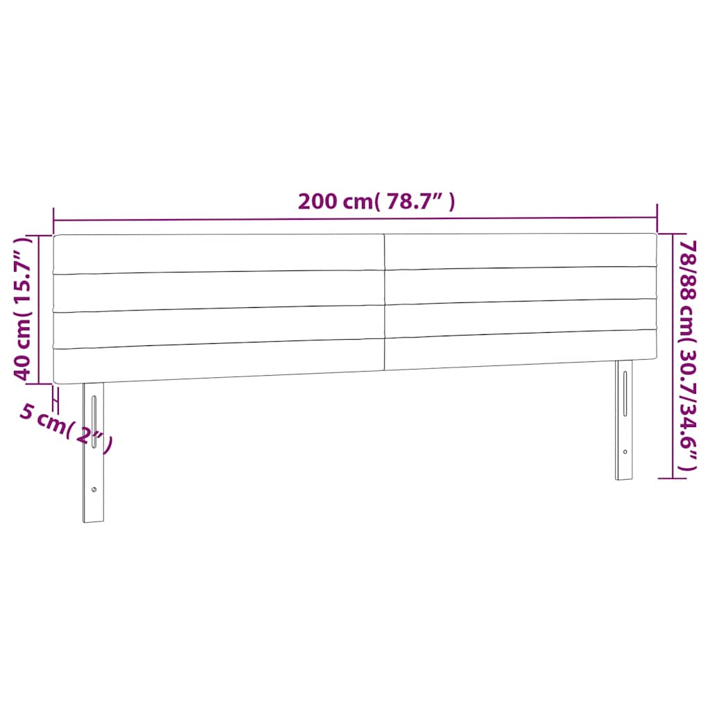 Kopfteile Dunkelgrün 200x5x78/88 cm Samt