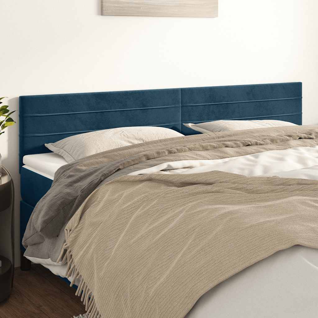 Kopfteile Dunkelblau 200x5x78/88 cm Samt