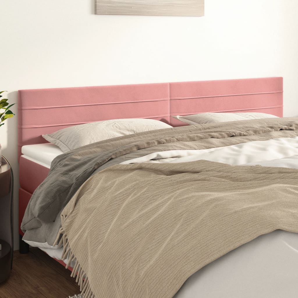 Kopfteile Rosa 200x5x78/88 cm Samt
