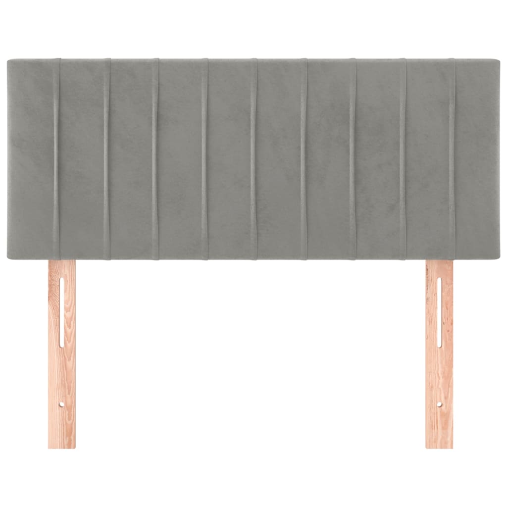 Kopfteil Hellgrau 100x5x78/88 cm Samt