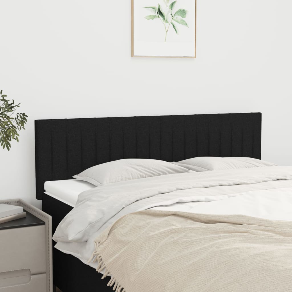 Kopfteile Schwarz 144x5x78/88 cm Stoff