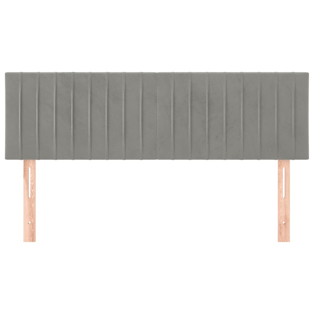 Kopfteile Hellgrau 144x5x78/88 cm Samt