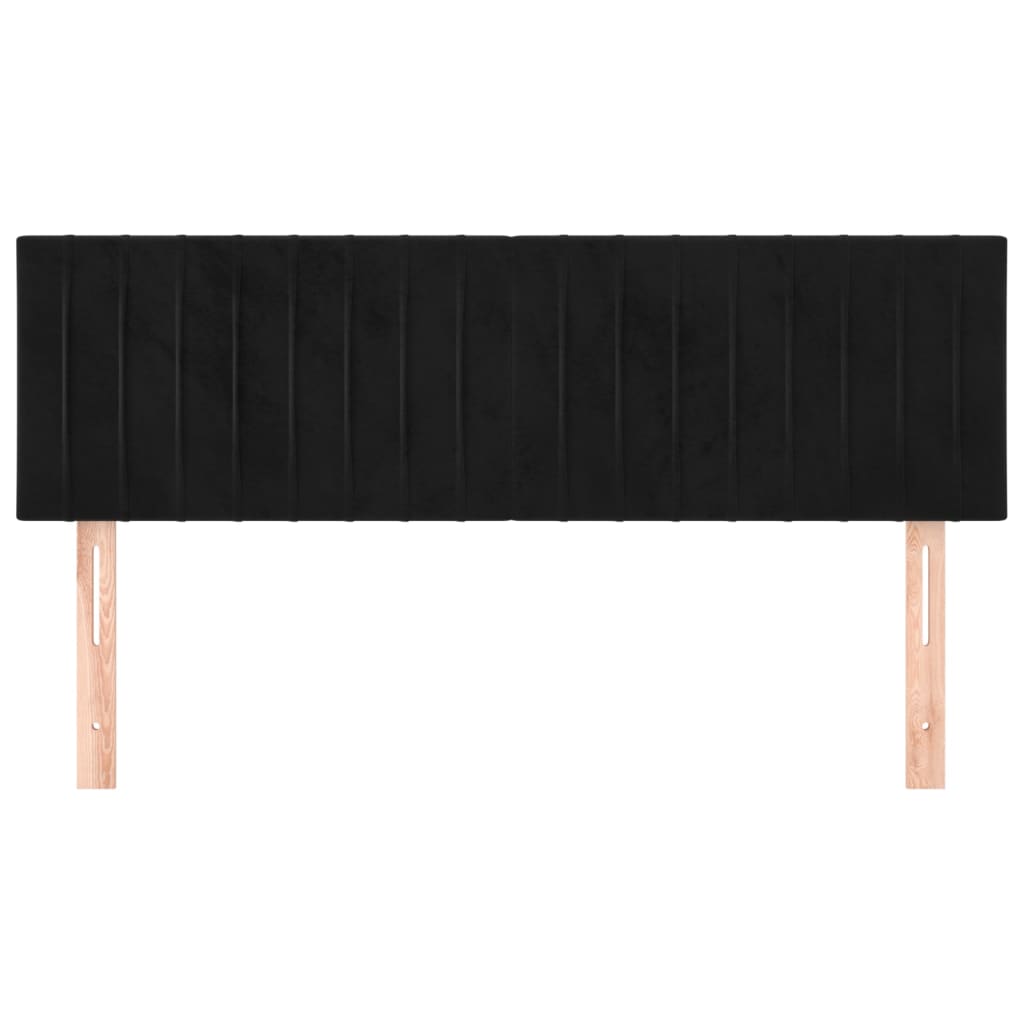 Kopfteile Schwarz 144x5x78/88 cm Samt