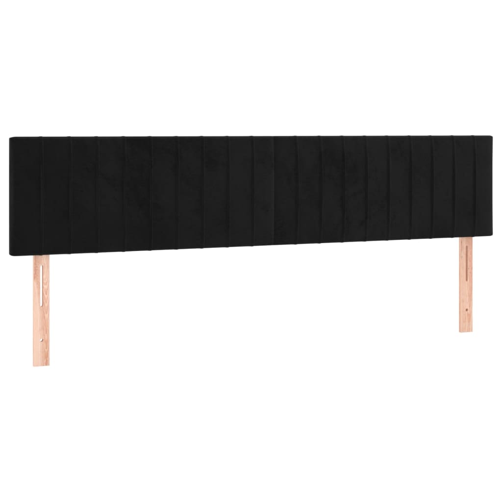 Kopfteile Schwarz 160x5x78/88 cm Samt