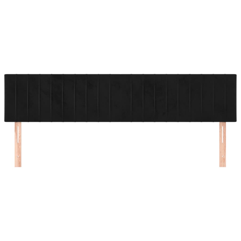 Kopfteile Schwarz 160x5x78/88 cm Samt