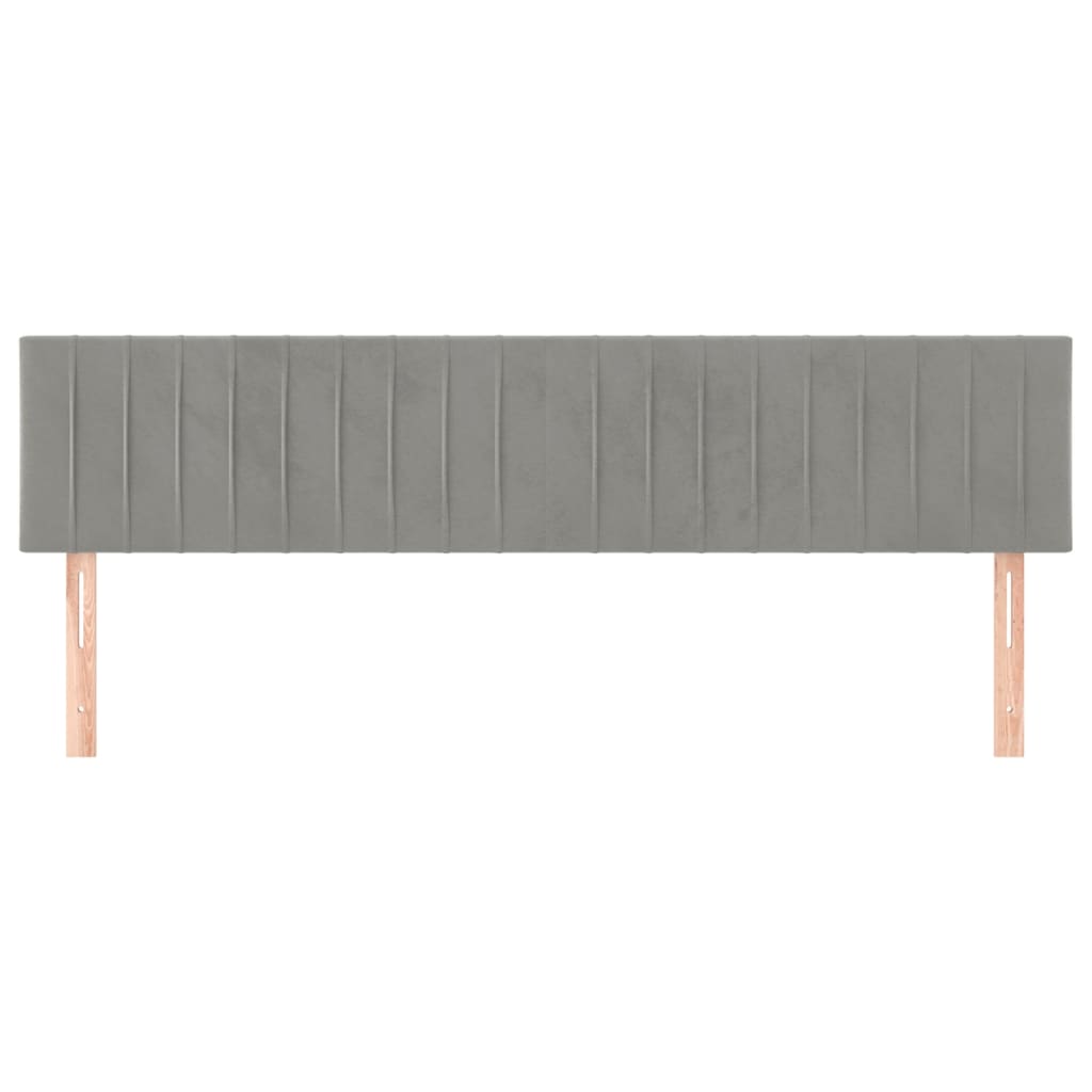 Kopfteile Hellgrau 180x5x78/88 cm Samt