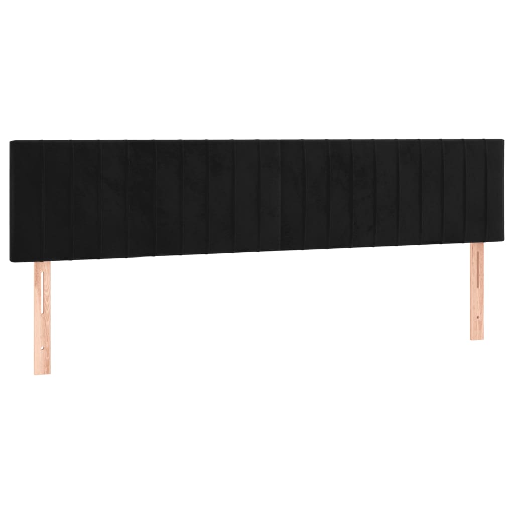 Kopfteile Schwarz 180x5x78/88 cm Samt