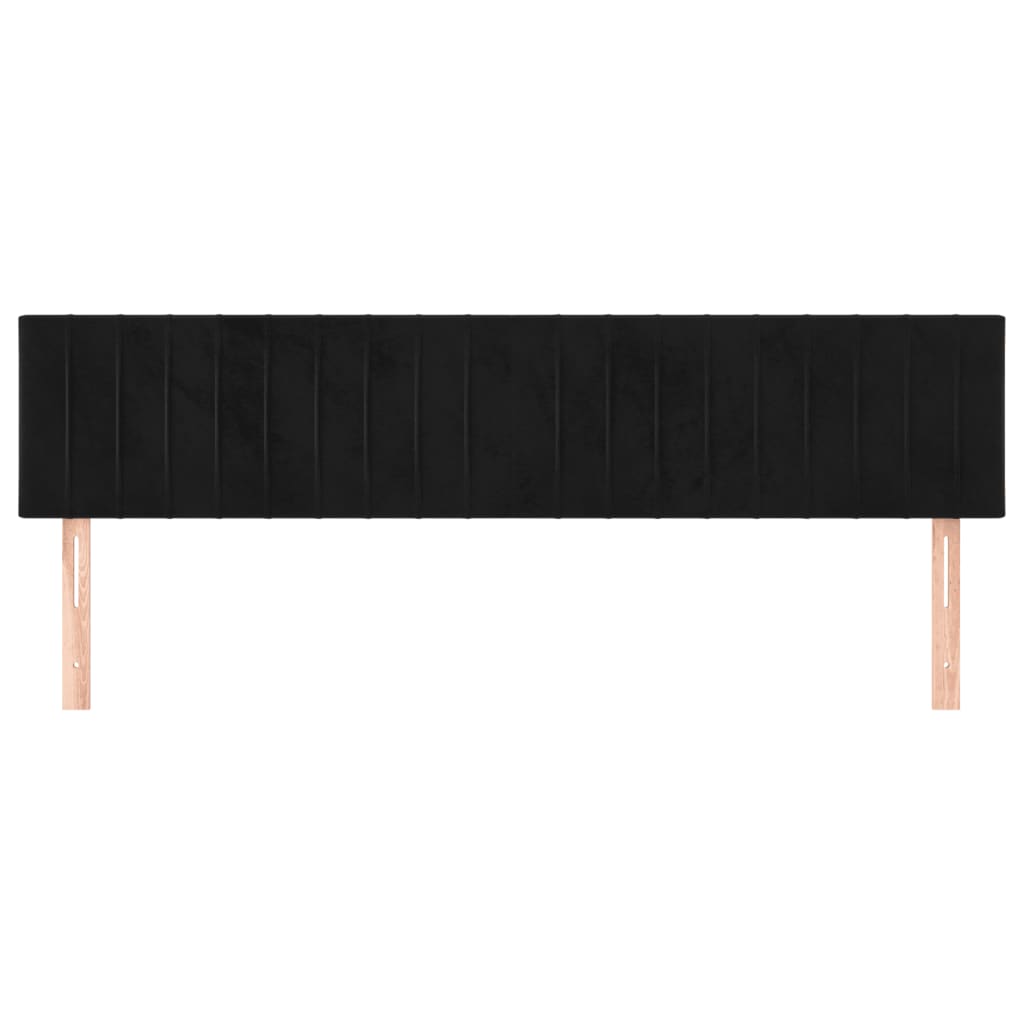 Kopfteile Schwarz 180x5x78/88 cm Samt