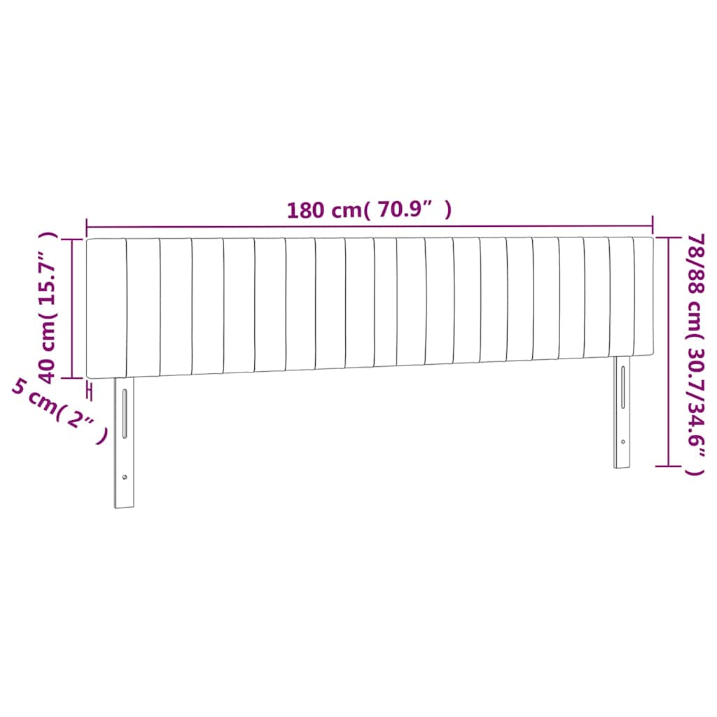 Kopfteile Dunkelgrün 180x5x78/88 cm Samt