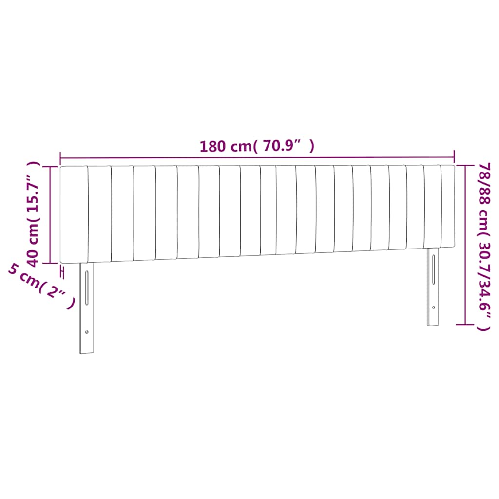 Kopfteile Dunkelblau 180x5x78/88 cm Samt