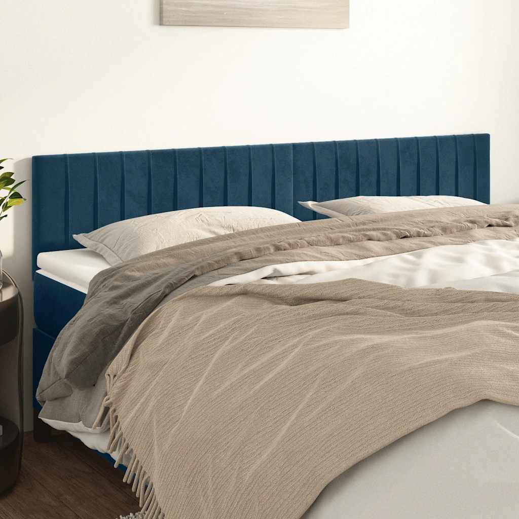 Kopfteile Dunkelblau 180x5x78/88 cm Samt
