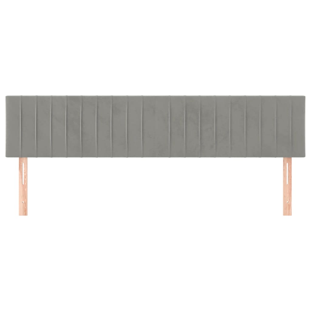 Kopfteile Hellgrau 200x5x78/88 cm Samt