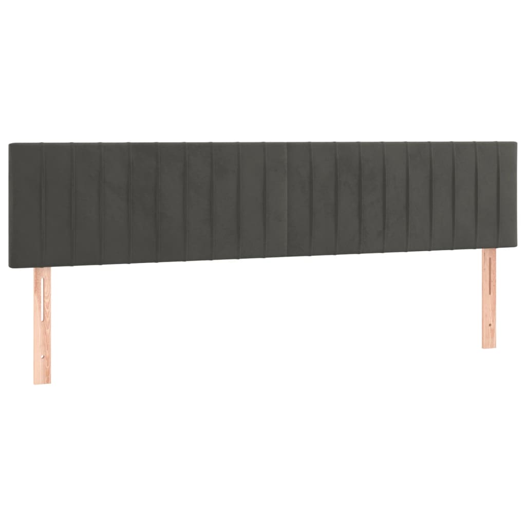 Kopfteile Dunkelgrau 200x5x78/88 cm Samt