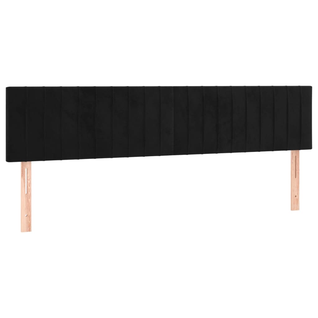 Kopfteile Schwarz 200x5x78/88 cm Samt