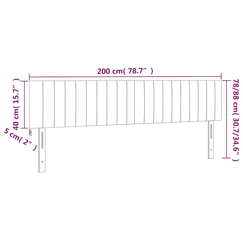 Kopfteile Dunkelgrün 200x5x78/88 cm Samt