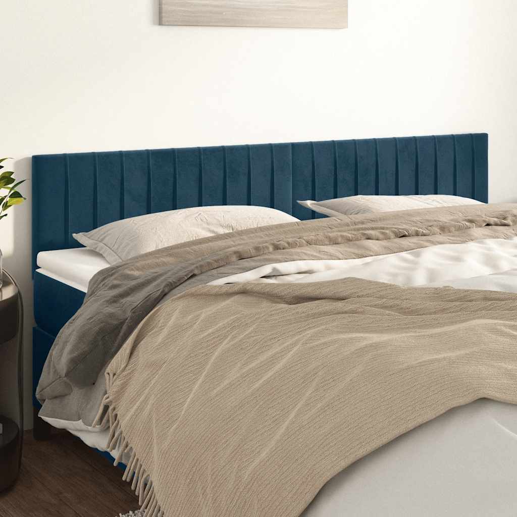Kopfteile Dunkelblau 200x5x78/88 cm Samt
