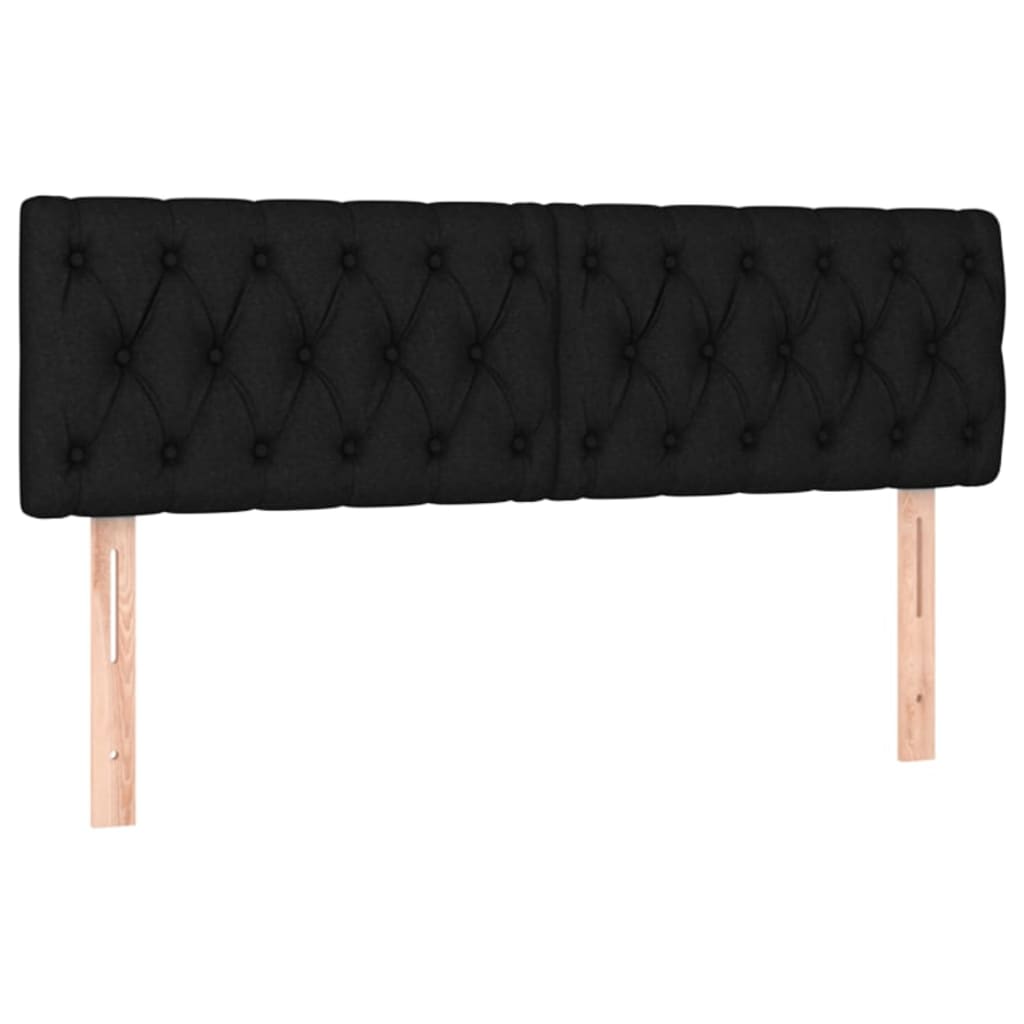 Kopfteile Schwarz 144x7x78/88 cm Stoff