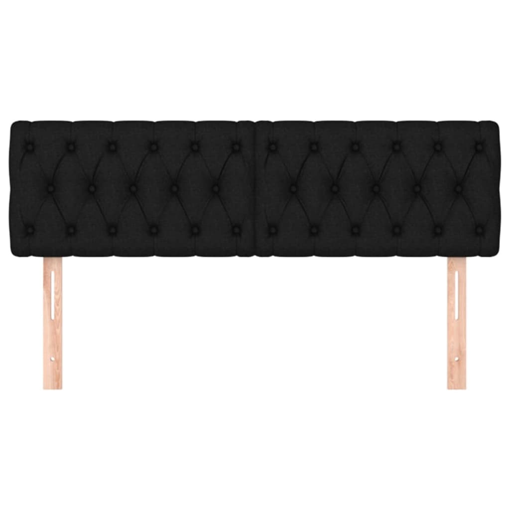Kopfteile Schwarz 144x7x78/88 cm Stoff