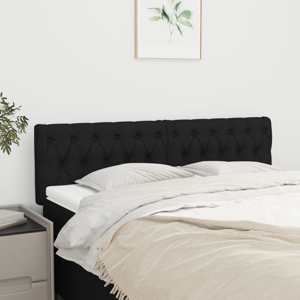 Kopfteile Schwarz 144x7x78/88 cm Stoff