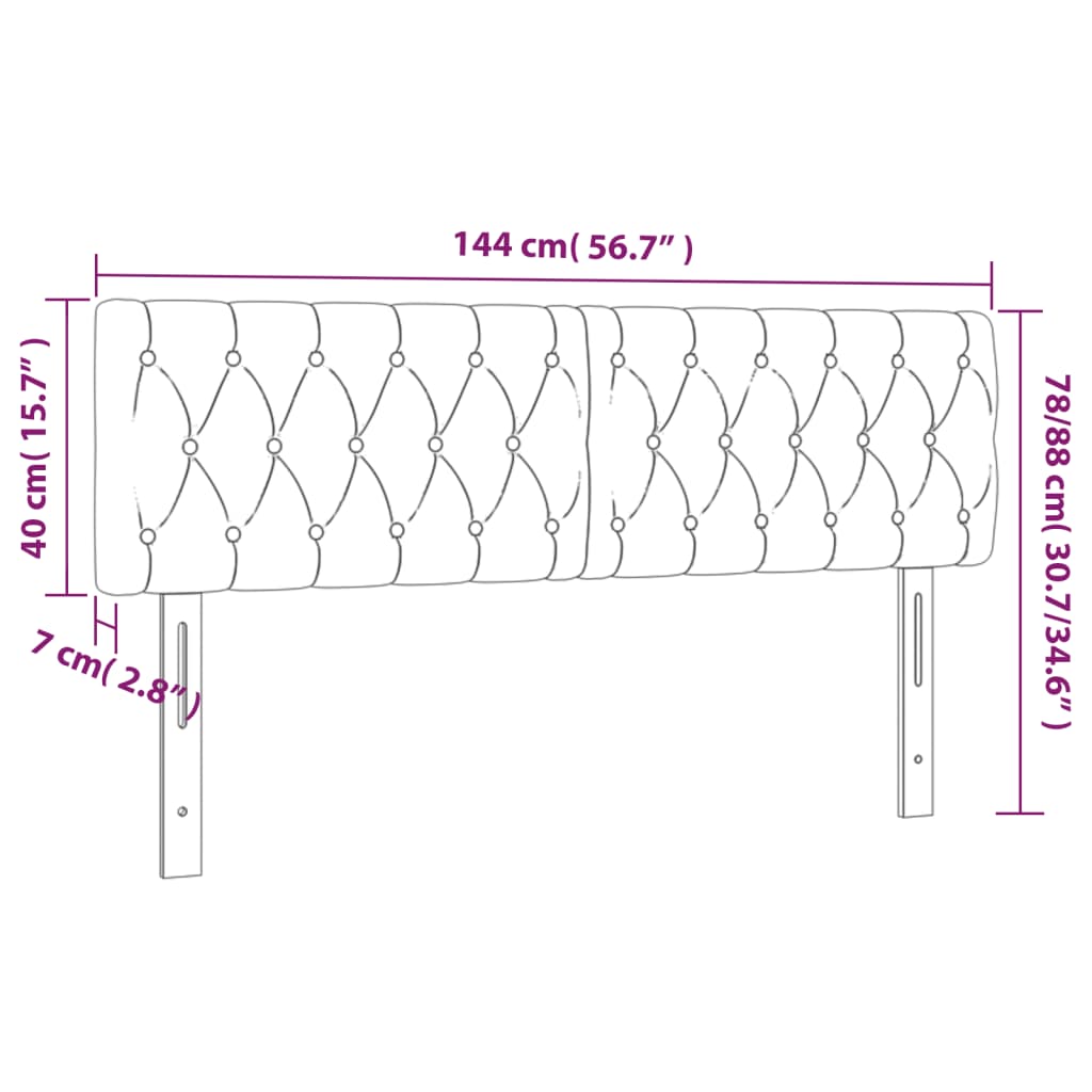 Kopfteile Dunkelbraun 144x7x78/88 cm Stoff