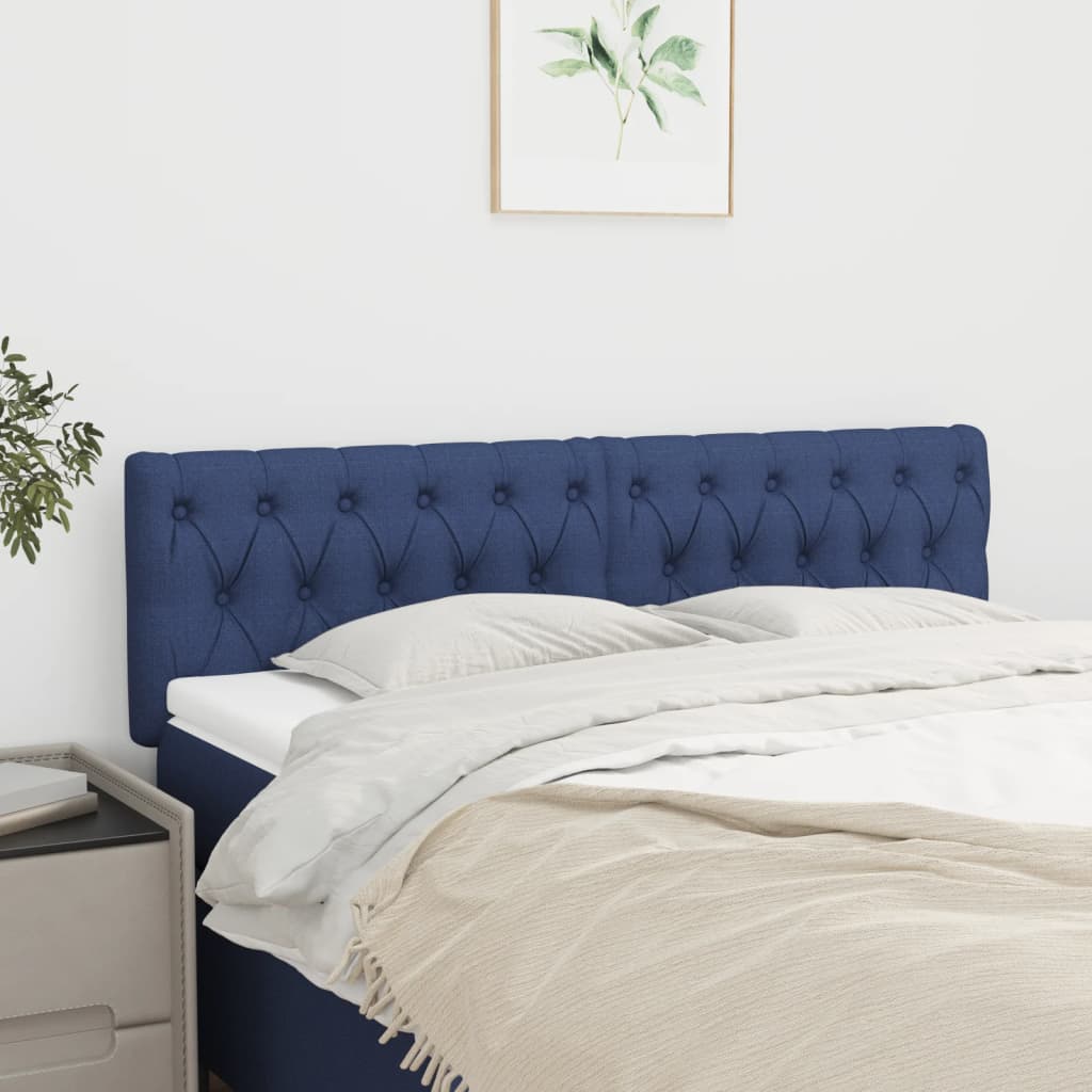 Kopfteile Blau 144x7x78/88 cm Stoff