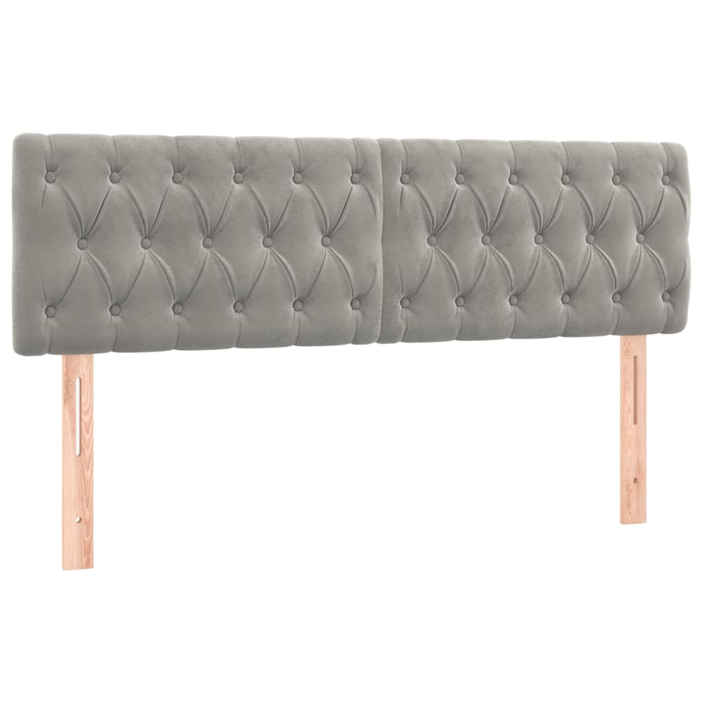 Kopfteile Hellgrau 144x7x78/88 cm Samt