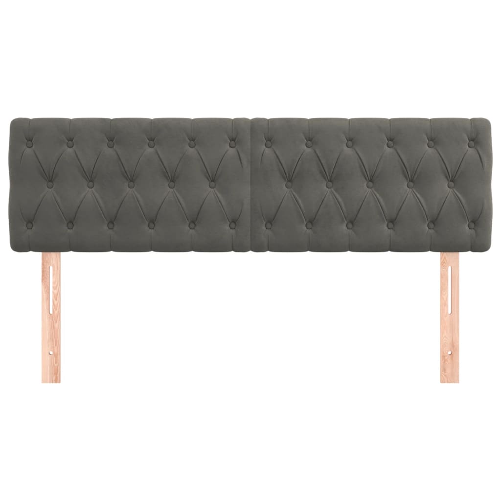 Kopfteile Dunkelgrau 144x7x78/88 cm Samt
