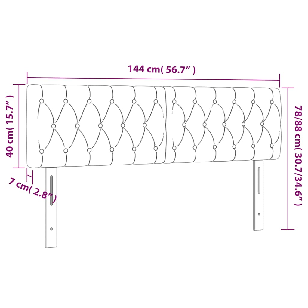 Kopfteile Dunkelgrün 144x7x78/88 cm Samt